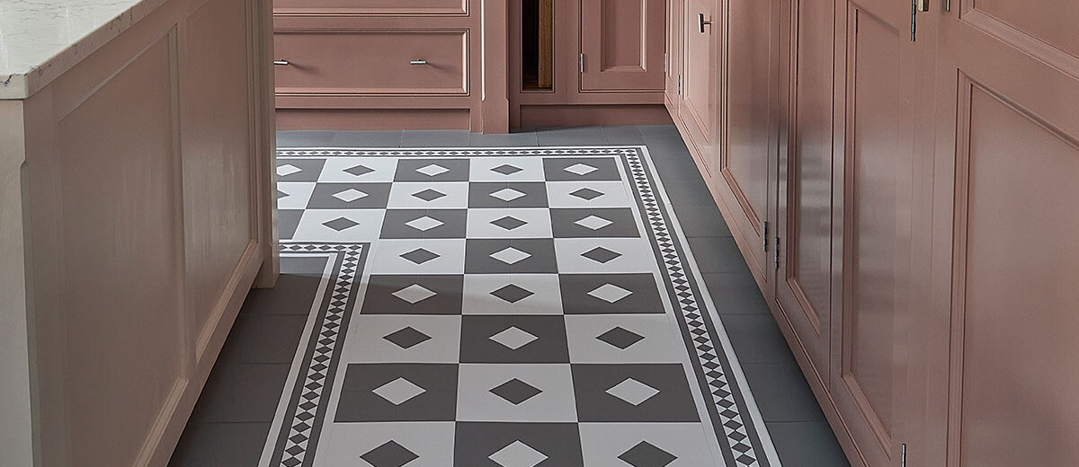 grey and white victorian tile lvt flooring